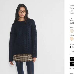 aritzia sunday peggy sweater new without tags navy xs